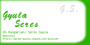 gyula seres business card
